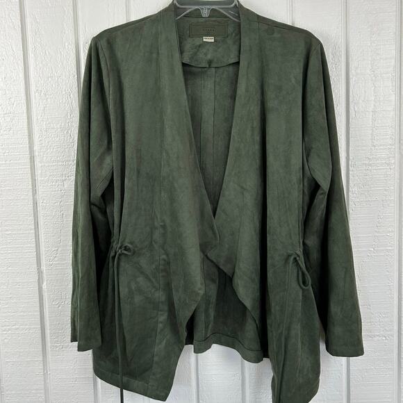 Blank NYC Women Green Suede Long Sleeve Jacket Fairy Boho Grunge Size Medium - Picture 8 of 11